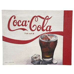 Coca-Cola Trade-mark by Gary Sherman White Canvas Wall Hang Print Size 16"x20”